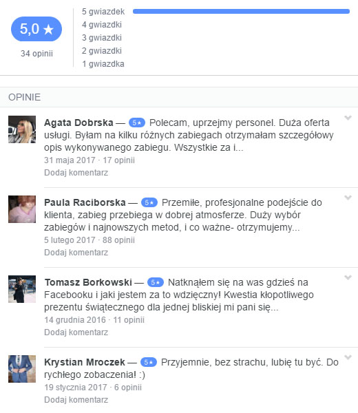 Opinie z Facebooka